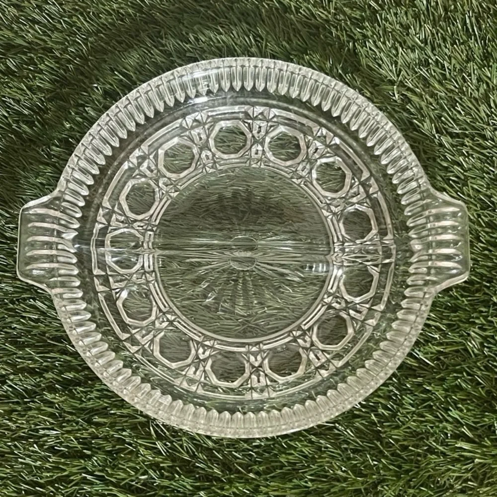 VINTAGE FEDERAL GLASS DIVIDED CANDY/RELISH DISH ROUND WINDSOR